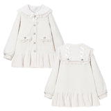 【新春セール】バックレースアップビジューセーラーファーコート