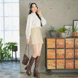 フリルスタンドカラーブラウス