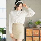 フリルスタンドカラーブラウス