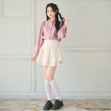 フリルスタンドカラーブラウス