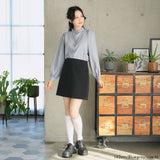 フリルスタンドカラーブラウス