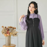 フリルスタンドカラーブラウス