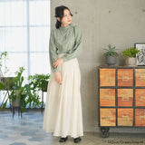 フリルスタンドカラーブラウス