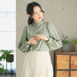 フリルスタンドカラーブラウス