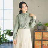 フリルスタンドカラーブラウス