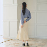 フリルスタンドカラーブラウス