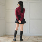 フリルスタンドカラーブラウス