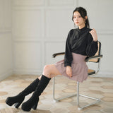 フリルスタンドカラーブラウス