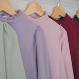 フリルスタンドカラーブラウス