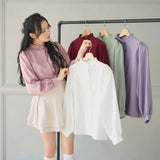 フリルスタンドカラーブラウス