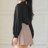 フリルスタンドカラーブラウス