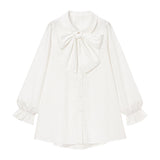 ボウタイチュニックシャツワンピース #シワになりにくい