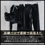 ウエストクロスシャーリング細見えベロアパンツ