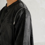 ドラゴン×ジップ肩見せチャイナカラーブラウス