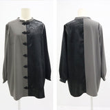 ドラゴン×ジップ肩見せチャイナカラーブラウス