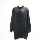 ドラゴン×ジップ肩見せチャイナカラーブラウス