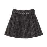 ベルトセットツイードフレアスカート