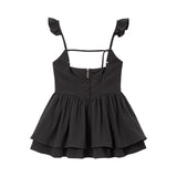 サスペンダーフリルミニスカート