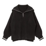 ハーフジップニットチュニック