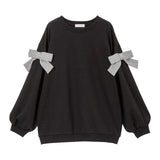 ショルダーリボンスウェットワンピース