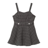 ビジューボタンツイードミニジャンスカワンピース