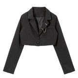 デザインホッククロップドジャケット