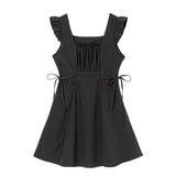 サイドリボンフリルミニジャンスカワンピース