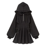 サイドレースアップスウェットミニワンピース