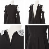 キラキラビジューレース重ねフリルワンピース