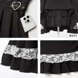 キラキラビジューレース重ねフリルワンピース