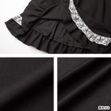 キラキラビジューレース重ねフリルワンピース