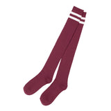 【メール便】ライン入りリブニーハイソックス