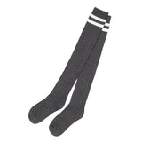 【メール便】ライン入りリブニーハイソックス