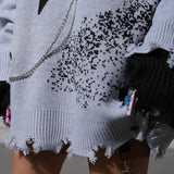 スカル×星×イナズマダメージオーバーニット