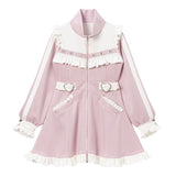 フリルたっぷりメイドジャージワンピース