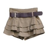 ベルト付ティアードミニスカート