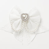 ゆらゆらパールハートビジュー2個セットヘアクリップ