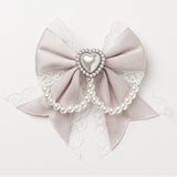 ゆらゆらパールハートビジュー2個セットヘアクリップ