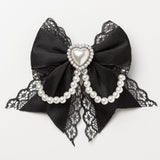 ゆらゆらパールハートビジュー2個セットヘアクリップ