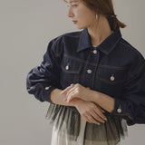 2WAYフリルコンパクトデニムジャケット【チュール】