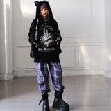 ネコ耳ピアスフード付マフラー/バラクラバ