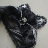 ネコ耳ピアスフード付マフラー/バラクラバ