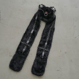 ネコ耳ピアスフード付マフラー/バラクラバ