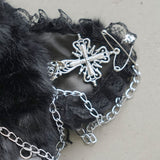 ネコ耳ピアスフード付マフラー/バラクラバ