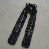 ネコ耳ピアスフード付マフラー/バラクラバ