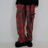 チェック柄ハトメ地雷系パンツ