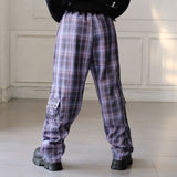 チェック柄ゆる地雷パンツ