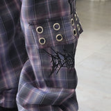 チェック柄ゆる地雷パンツ