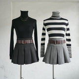 ベルト付制服風プリーツスカート
