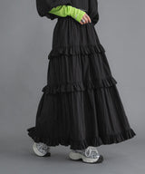 【新春セール】タフタティアードロングスカート